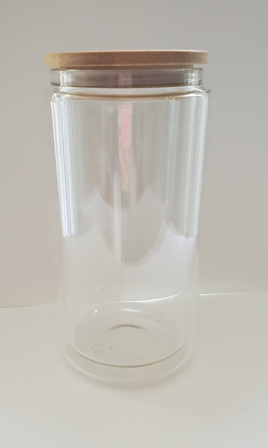 GLASS!!! 16 oz. Snow Globe Tumbler with Bamboo Lid